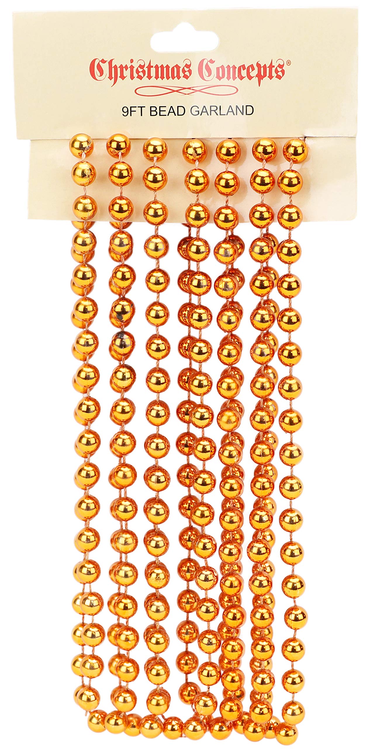 Christmas Concepts® 9ft Christmas Bead Chain - Christmas Bead Garlands - Decorations (Copper)