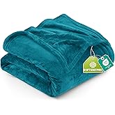 Utopia Bedding Fleece Blanket Queen Size Turquoise 300GSM Luxury Anti-Static Fuzzy Soft Microfiber Bed Blanket (90x90 Inch)