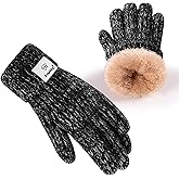 HAITHO Kids Gloves Winter for Girls Boys Cold Weather, Toddler Cute Knit Gloves Warm with Thick Thermal Fleece Lined
