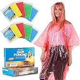 Wealers Rain Ponchos for Adults Teens Disposable Bulk Pack Emergency Raincoat Parks Outdoors Multi Colors Waterproof