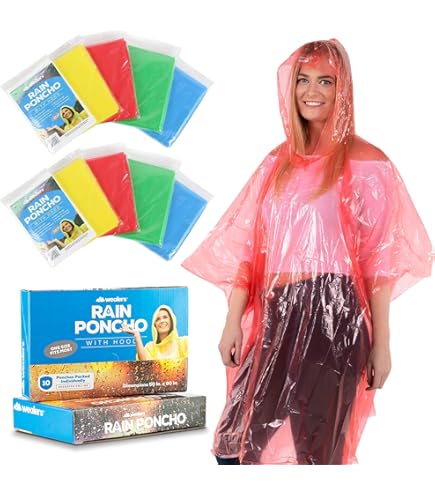 10 Piezas Poncho De Lluvia Transparente Desechable Con Capucha Oso De