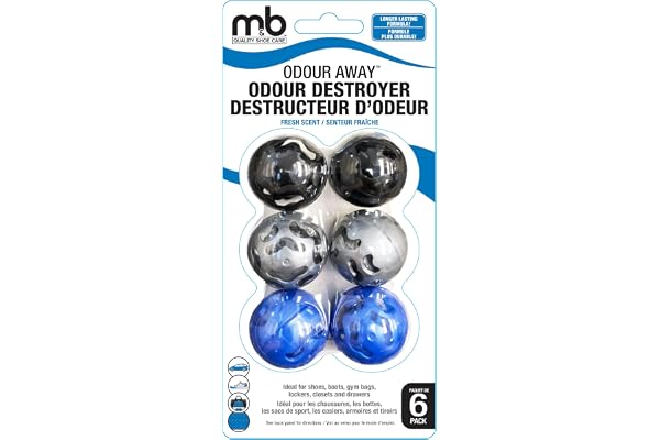 MONEYSWORTH & BEST | SHOE DEODORIZER BALLS | 6 PACK | Odour Blocker, Long-lasting, Fresh Scent | For Sneakers, Shoes, Gym Bag