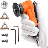 UPWOOD 2-in-1 Mini Pneumatic Chamfer Tool, 45&deg; Metal Beveling Machine | Mini air tool with 20,000 RPM, adjustable 0.1&ndash;0.9 mm cutting depth, and interchangeable C-angle and R-angle inserts