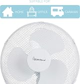 Signature 12 inch Desk Fan 3 Speed Oscillating Tilt White S40009 view 4