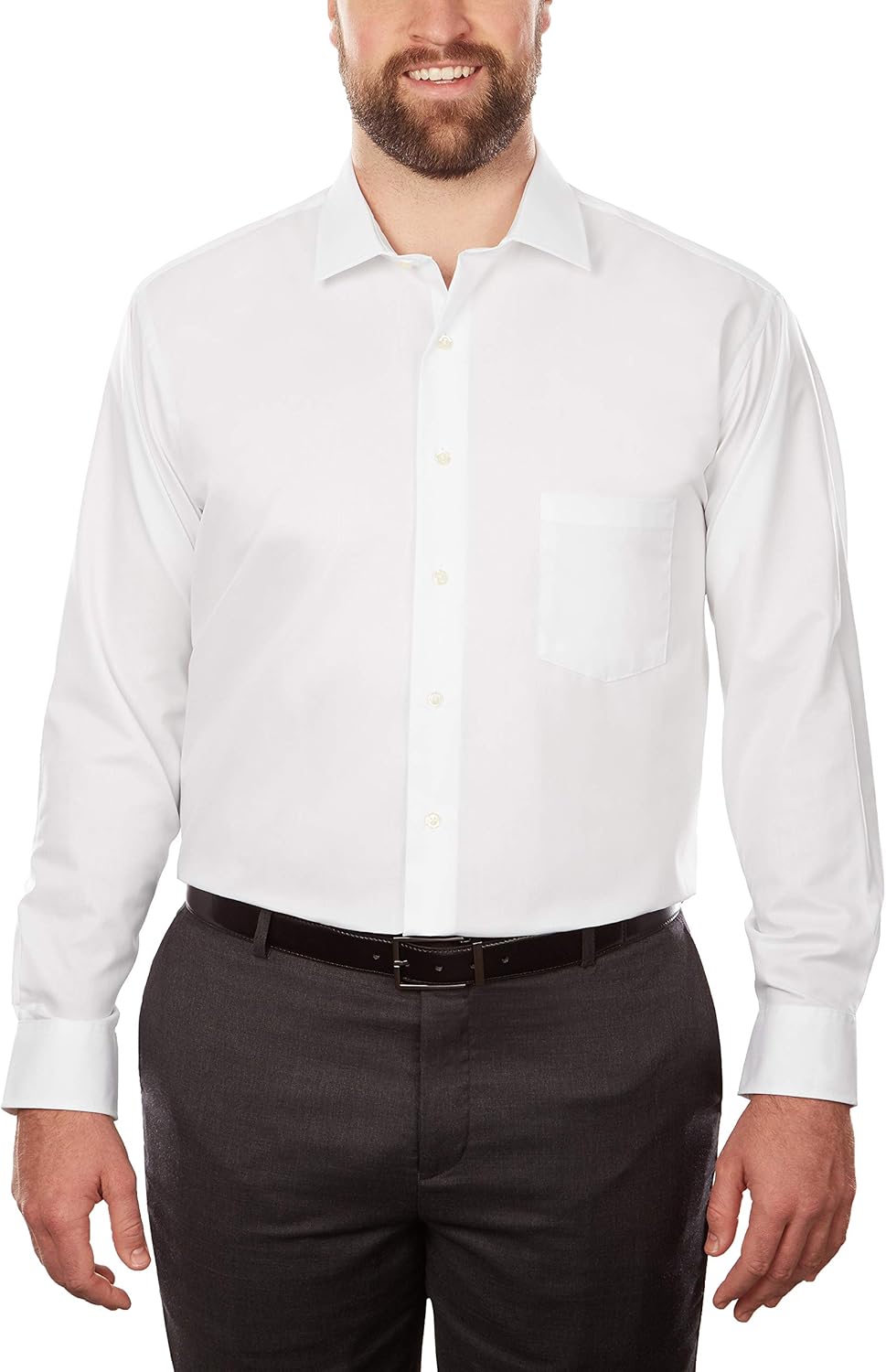 Van Heusen Men's BIG FIT Dress Shirts Flex Collar Solid (Big and Tall): Clothing