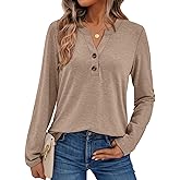 AUTOMET Women's Long Sleeve Shirts 2026 Spring Fashion Dressy Casual Tops Trendy Henley Blouses Cute Work Outfits Clothes