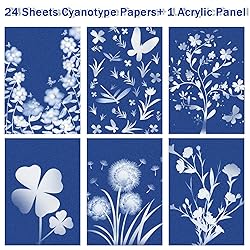 Sun Print Paper Kit Cyanotype Paper, 24 Sheets