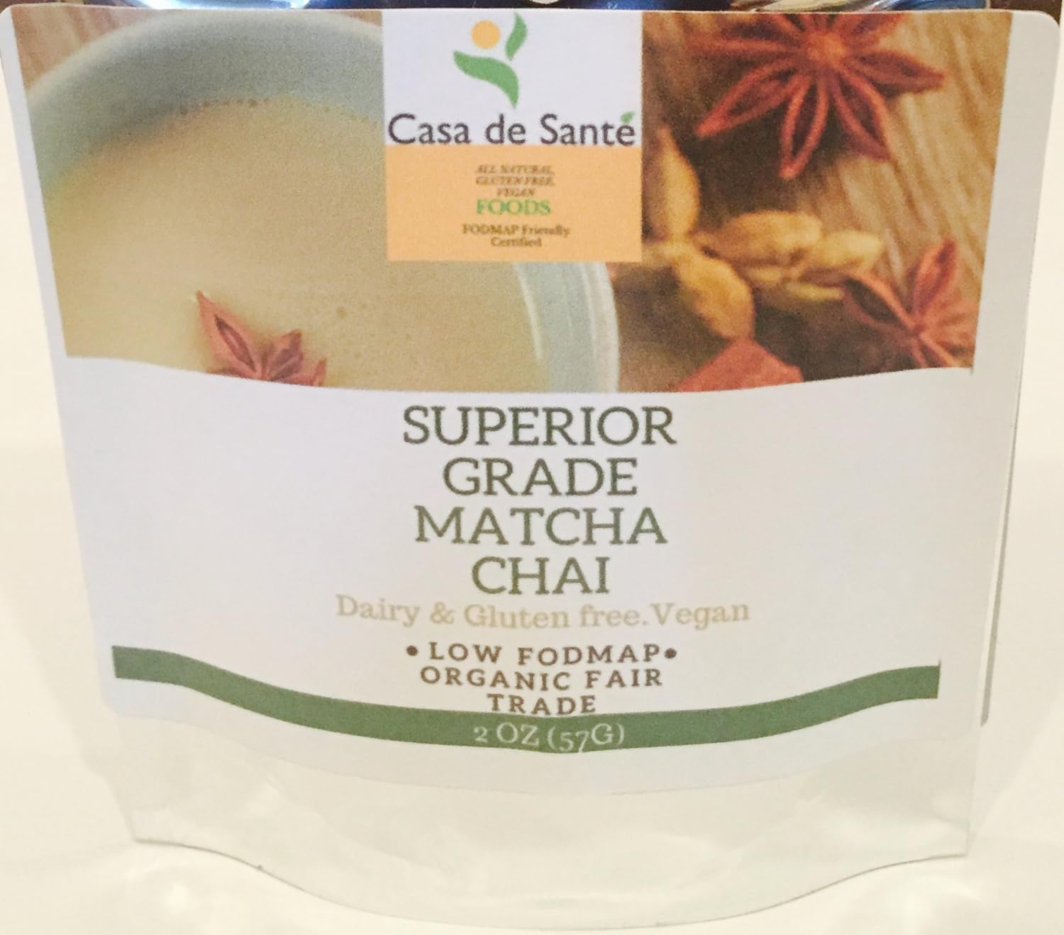 Casa de Sante Matcha Chai Low FODMAP, Vegan, Dairy