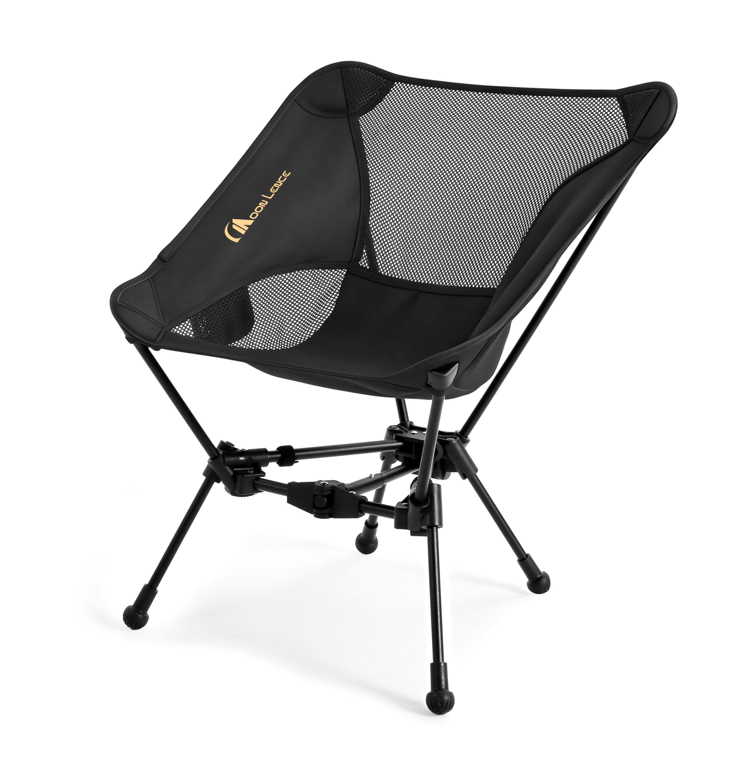 Photo 1 of MOON LENCE Portable Camping Chair Backpacking Chair - The 4th Generation Ultralight Folding Chair - Compact, Lightweight Foldable Chairs for Hiking Mountaineering, Beach (Black-1Pack (Glod-Logo))