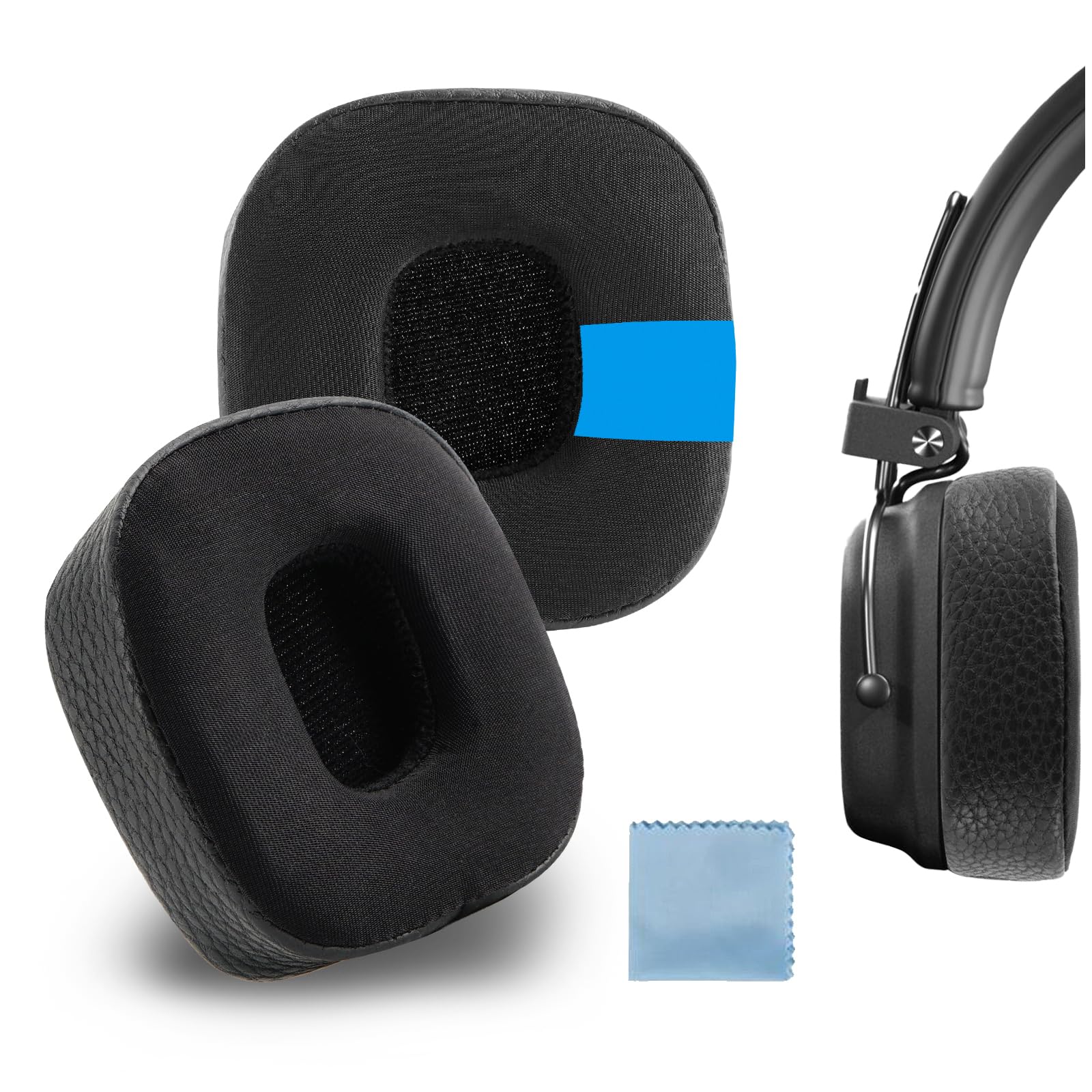 Geekria Sport Cooling-Gel Replacement Ear Pads for Marshall Major III Wired/Wireless, MID ANC, Major IV Headphones Ear Cushions, Repair Parts (Black)
