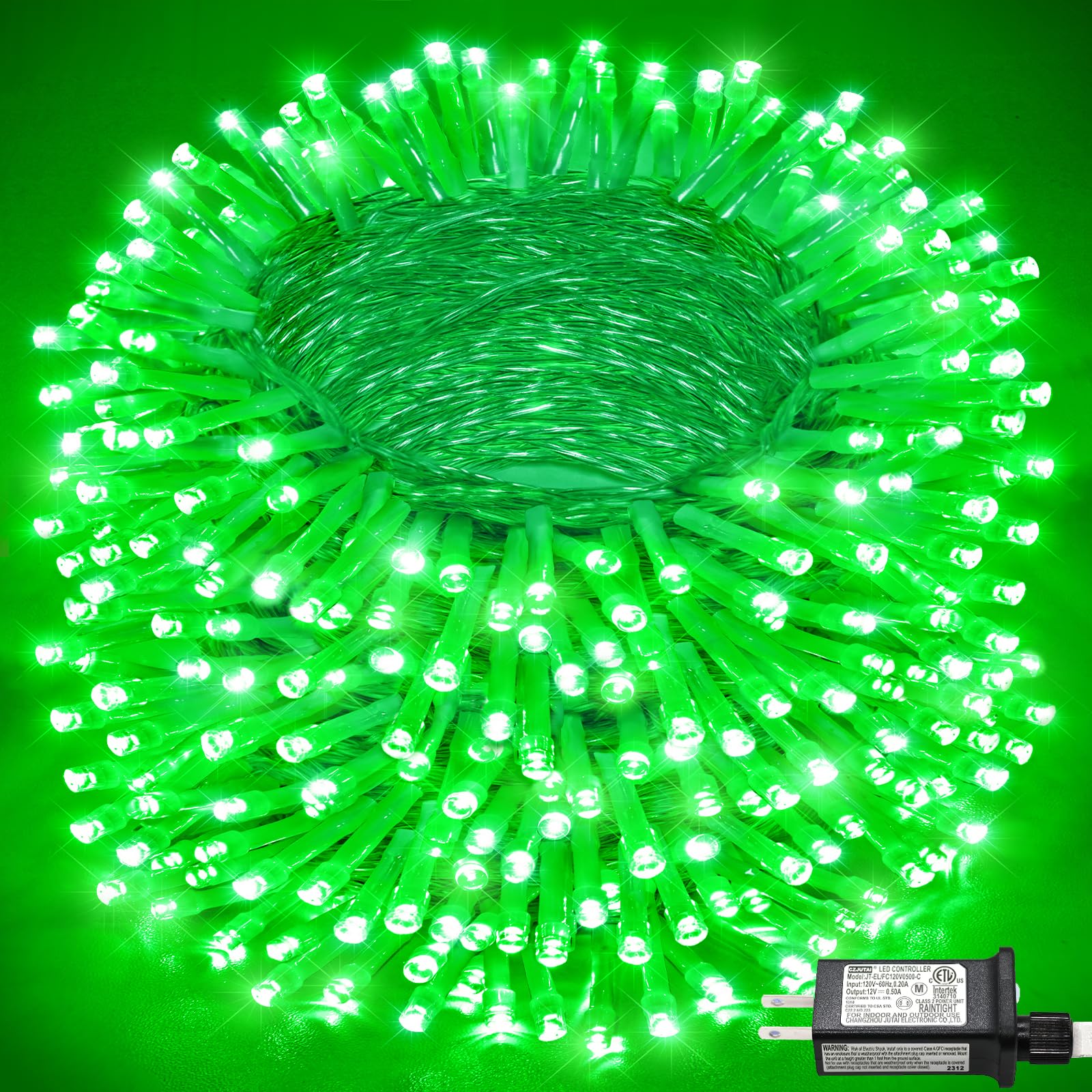 Photo 1 of 165FT 500 LED Christmas Lights Outdoor, Plug in Christmas String Lights Indoor with Waterproof, 8 Modes Connectable Twinkle Fairy Lights for Bedroom Garden Xmas Tree Holiday Decorations, Green