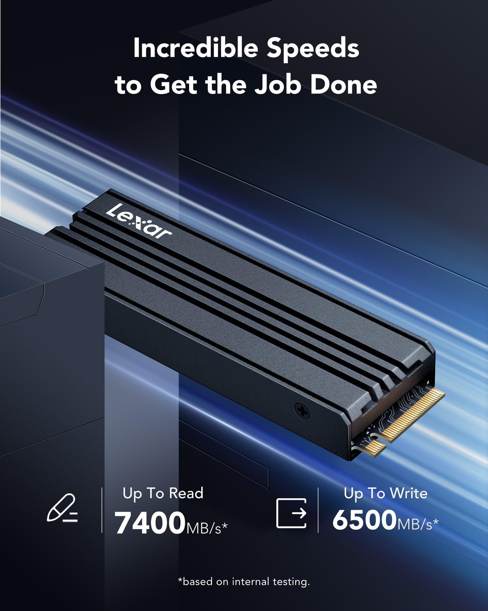 Lexar NM790 2TB Interne SSD mit Kühlkörper, M.2 2280 PCIe Gen4x4 NVMe 1.4 SSD, Bis zu 7400MB/s Lesen, 6500MB/s Schreiben, Interne Solid-State-Laufwerk für PS5, PC, Laptop (LNM790X002T-RN9NG) 2