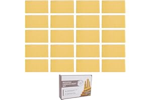 TARSHYRY 20 Pcs Beeswax Sheets for Candle Making, Natural Bees Wax Foundation Sheets for DIY Candles, Beehive Wax Sheets for 