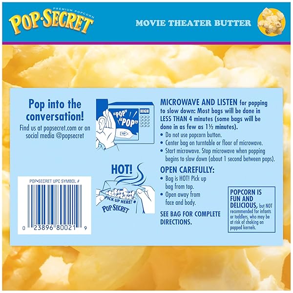 POP SECRET MICROWAVE POPCORN, MOVIE THEATER BUTTER FLAVOR, 1.75 OZ SNACK BAGS, (PACK OF 12)