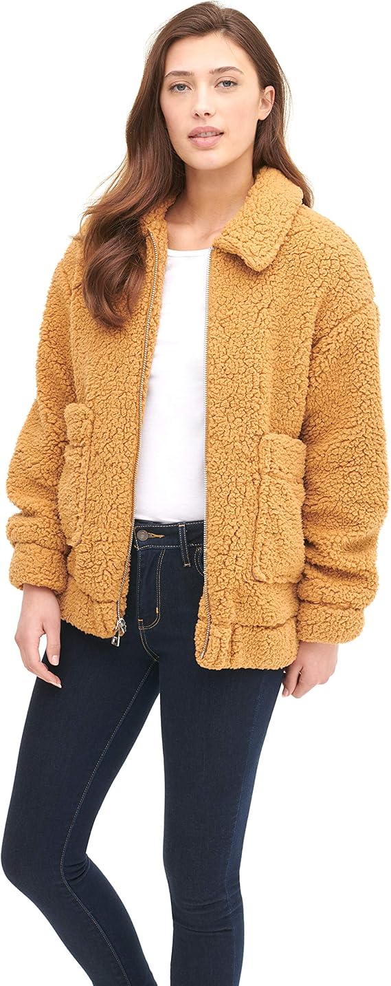 Levi’s 李维斯 仿羊羔绒 宽松版 女式飞行夹克 M码1.6折$28.97 海淘转运到手约￥293