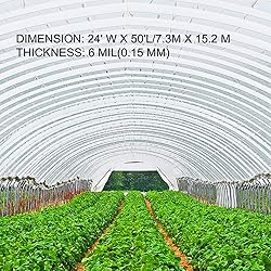 VEVOR Greenhouse Film 7.32 x 15.2 m Transparent