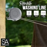 SA Products Wall Mounted Twin Cable Retractable Washing Line 30m Grey view 2
