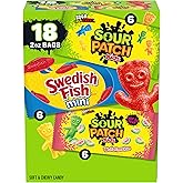 SOUR PATCH KIDS &amp; SWEDISH FISH Mini Soft &amp; Chewy Candy Variety Pack, 18 ct | Bulk Gummy Candy
