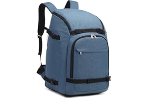 JIANYA Ski Boot Bag, 50L Waterproof Travel Backpack for Snowboard, Ski Helmet, Goggles, Gloves & Accessories, Blue
