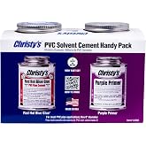 Christy's Handy Pack: Red Hot Blue Glue and Purple Primer, 1/2 Pints | Medium Body PVC Cement and Strong Primer