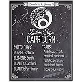 Lone Star Art - Capricorn Zodiac Poster, 11x14 Unframed Art Print, Vintage Wall Art, Astrology Enthusiasts