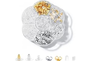 7 Styles- 500PCS Earring Backs for Studs, Clear Plastic Metal Rubber Silicone Earring Backs Bullet Clutch Stoppers Replacemen