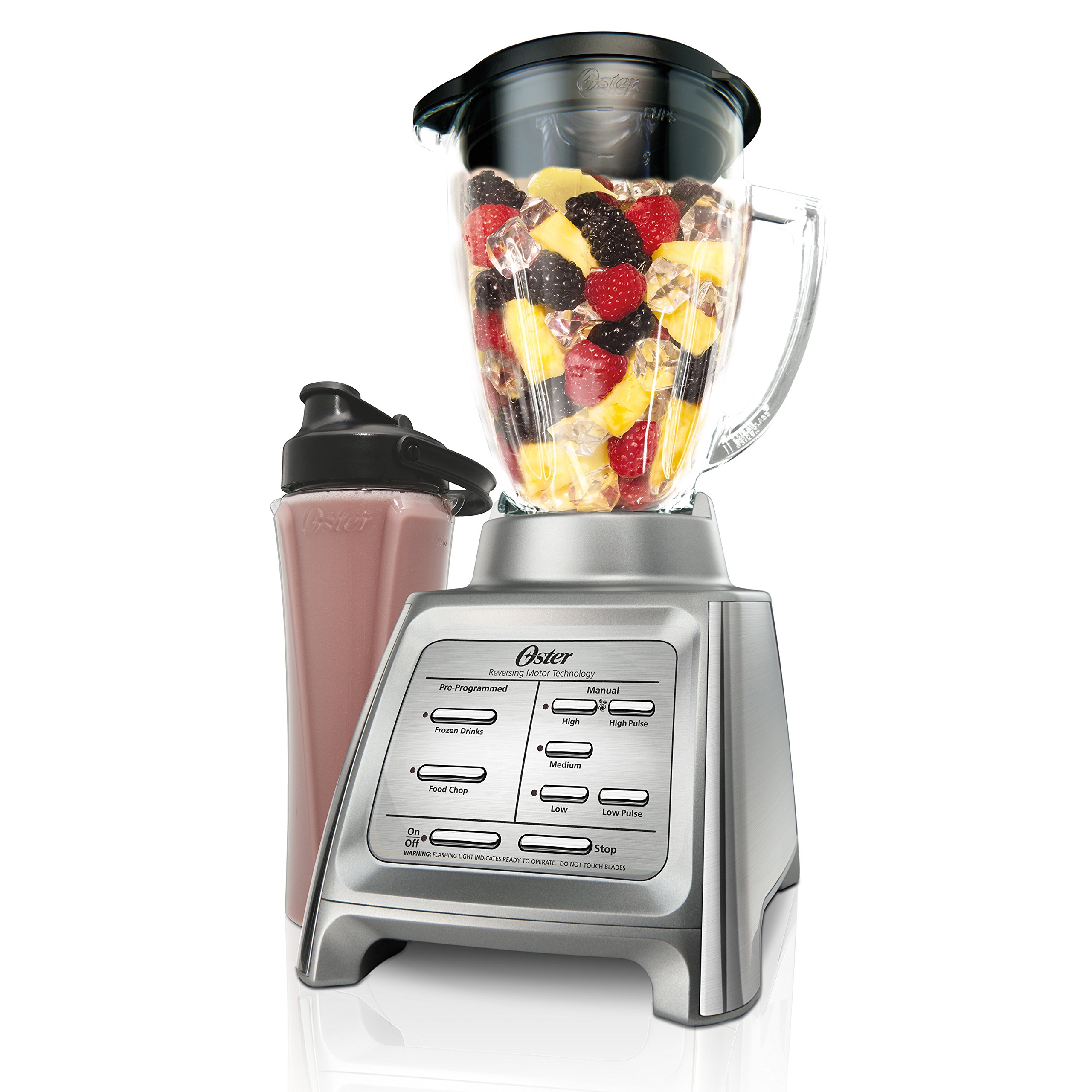 Oster Dual Action Blender with BlendNGo Cup, Brushed Stainless Steel
