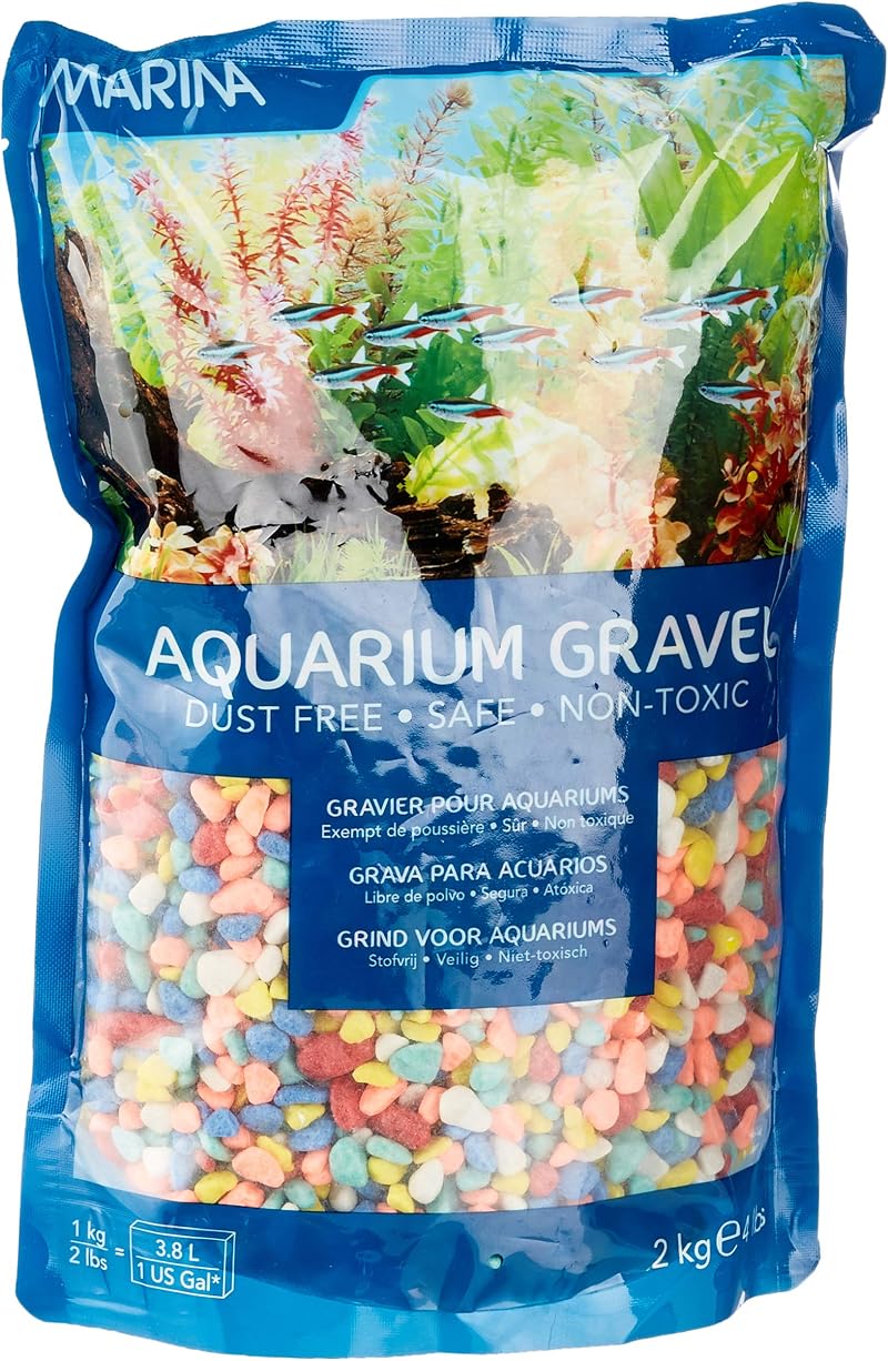 Marina Rainbow Gravel Multi-Colour 2 Kg Aquarium Substrate