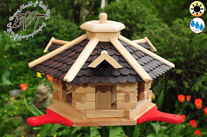 Garten-Vogelhaus-Blockhaus mit Landebahn