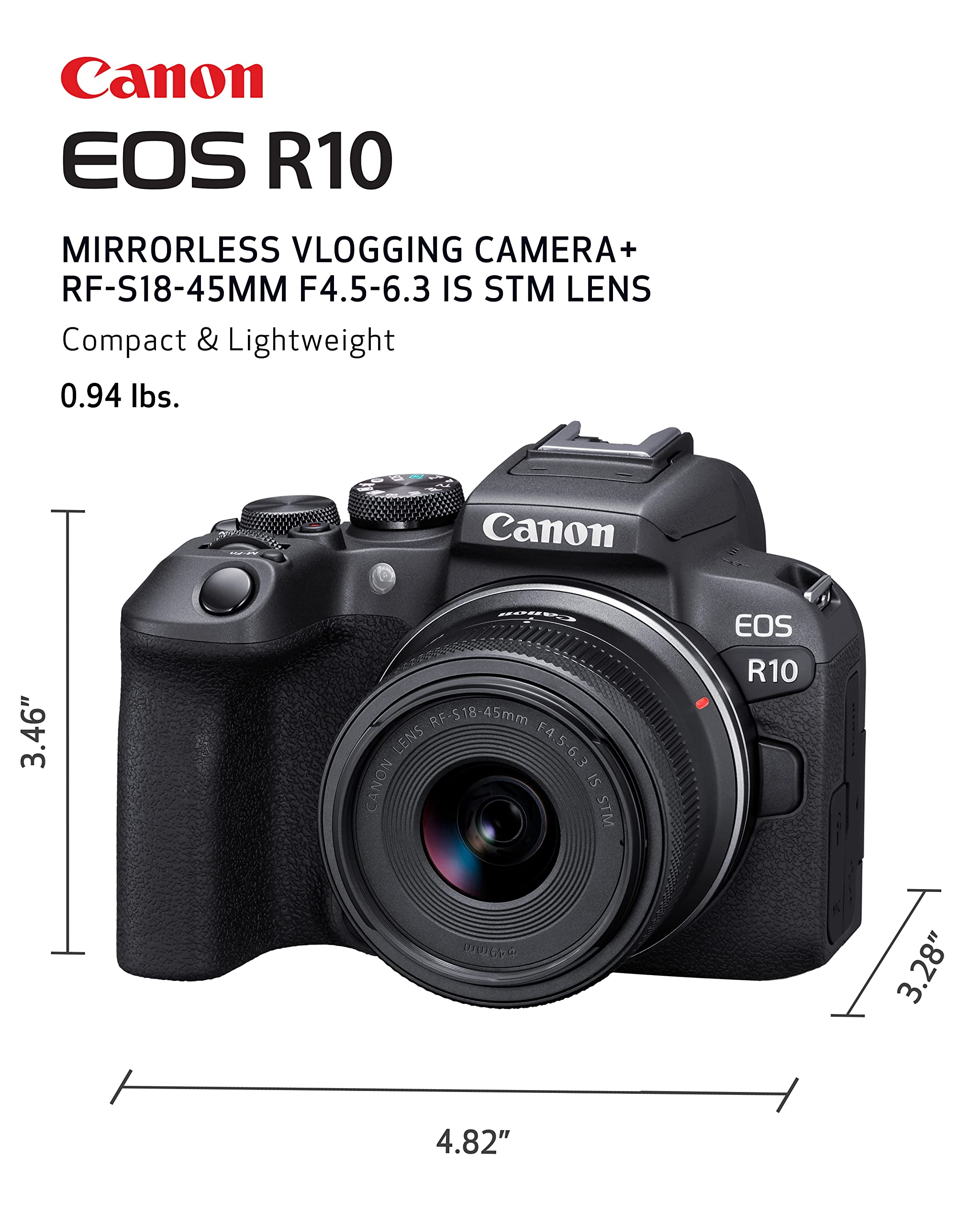 Mua Canon EOS R10 RF-S18-45mm F4.5-6.3 IS STM Lens Kit, Mirrorless ...