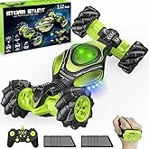 XUERENTECH Remote Control Car Hand Controlled Gesture RC Stunt Car with Lights & Roll Stunt for Kids 6-13 Year Old, 4WD 2.4GHz Off-Road 360° Rotation Toy Car Gift for Boys Girls