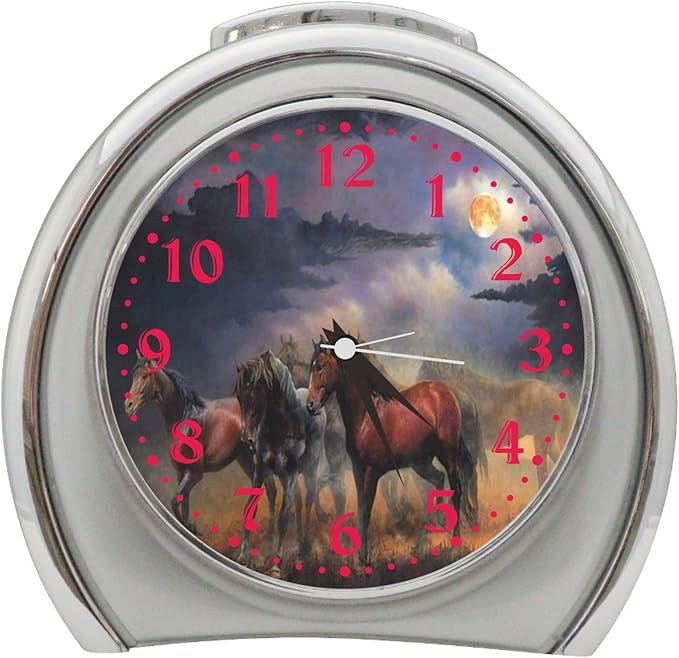 Horse Pony Foal Table Desk Alarm Clock Night Light h0025