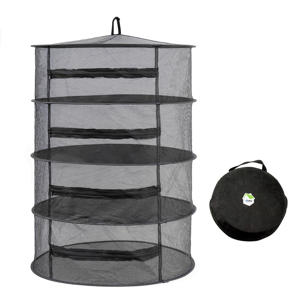 Arifoo Herb Drying Rack Hanging Drying Racks 4 Layer Collapsible Herb