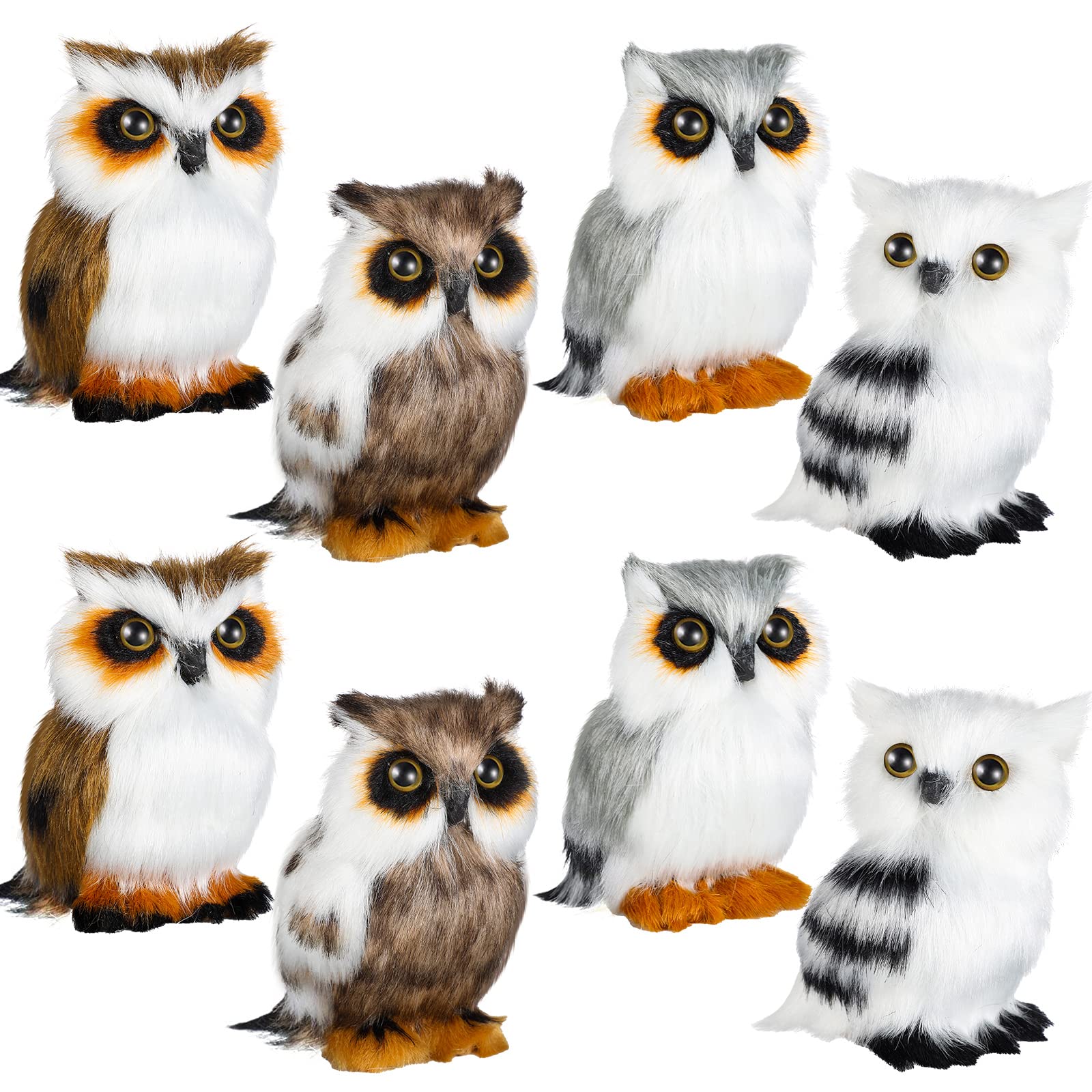 Photo 1 of HyDren 8 Pieces Mini Stuffed Owl Plush Toy 3.2 Inch Soft Stuffed Animal Gray Snowy White Owl Plush Decor for Holiday Wedding Hanging Ornaments Birthday Party Presents