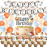 44 Pcs Chicken Birthday Party Decorations Set, Including Chicken Birthday Banner Balloons Cake Toppers for Boys Girls Kids 1st 2nd 3rd Farm Hen Barnyard Bday Party Supplies Ideas Favors