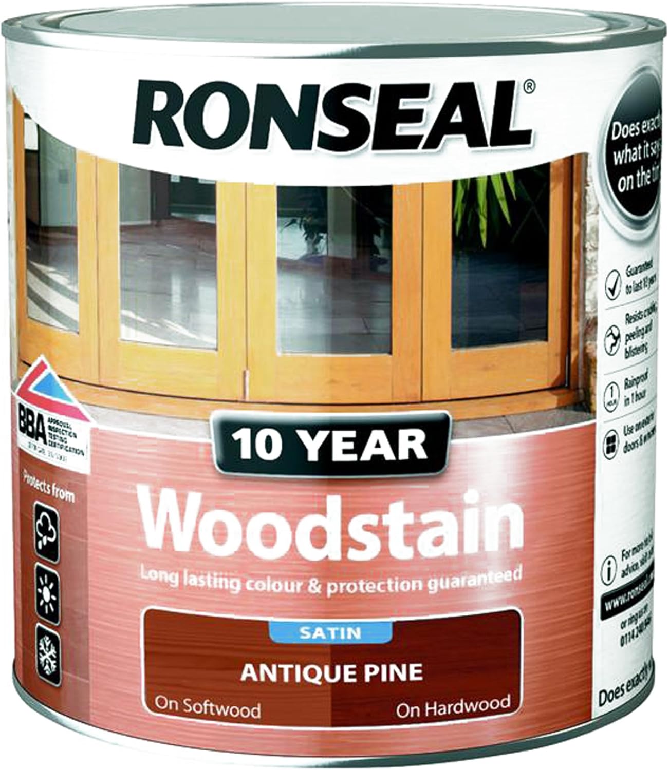 Ronseal 10 Year Woodstain Antique Pine 2.5L, 2.5 Litre