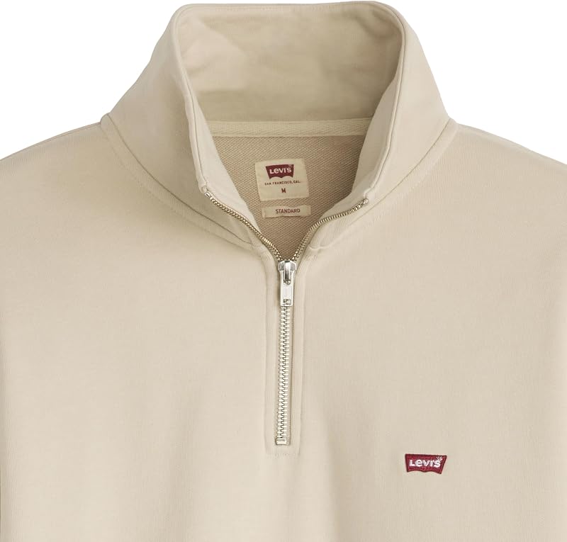 Sudadera Original para Hombre con Cremallera 1/4, Gris Claro, S