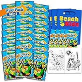 Teenage Mutant Ninja Turtles Party Favors Birthday Set - 24 Mini TMNT Activity Play Packs | Coloring Pages Book, Stickers, Loot Bags | TMNT Birthday Party Supplies for Kids