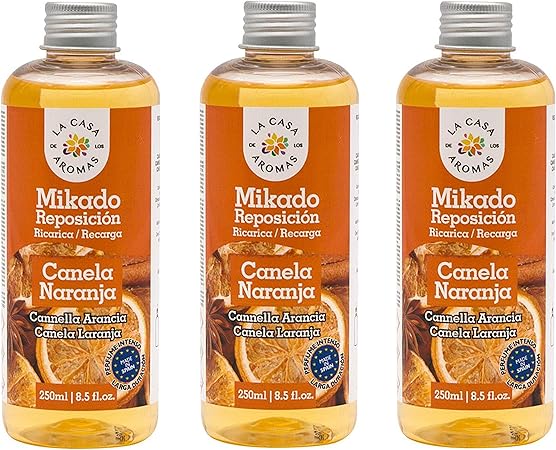 La Casa De Los Aromas Mikado Aroma House Replacement 250 Ml Without Rods 250 Ml Orange Cinnamon Amazon Co Uk Kitchen Home