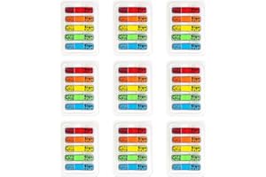 NUFIWRA 900 Pcs/ 9 Packs Sign Here Date Tabs with Dispenser - Sign Here Stickers Assorted Colors Arrow Flags for Easy Notary Book Annotations and Office Organization