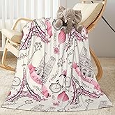 Duduho Paris Eiffel Tower Baby Blanket Ultra Soft Throw Blanket All Season Warm Light Weight Cozy Plush Blankets for Home Bedroom Sofa Chair Travel, 40"X30"
