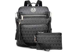 MKP COLLECTION Women Fashion Backpack Purse Convertible Large Rucksack Versatile Travel Shoulder Bags Handbag Set with Tassel