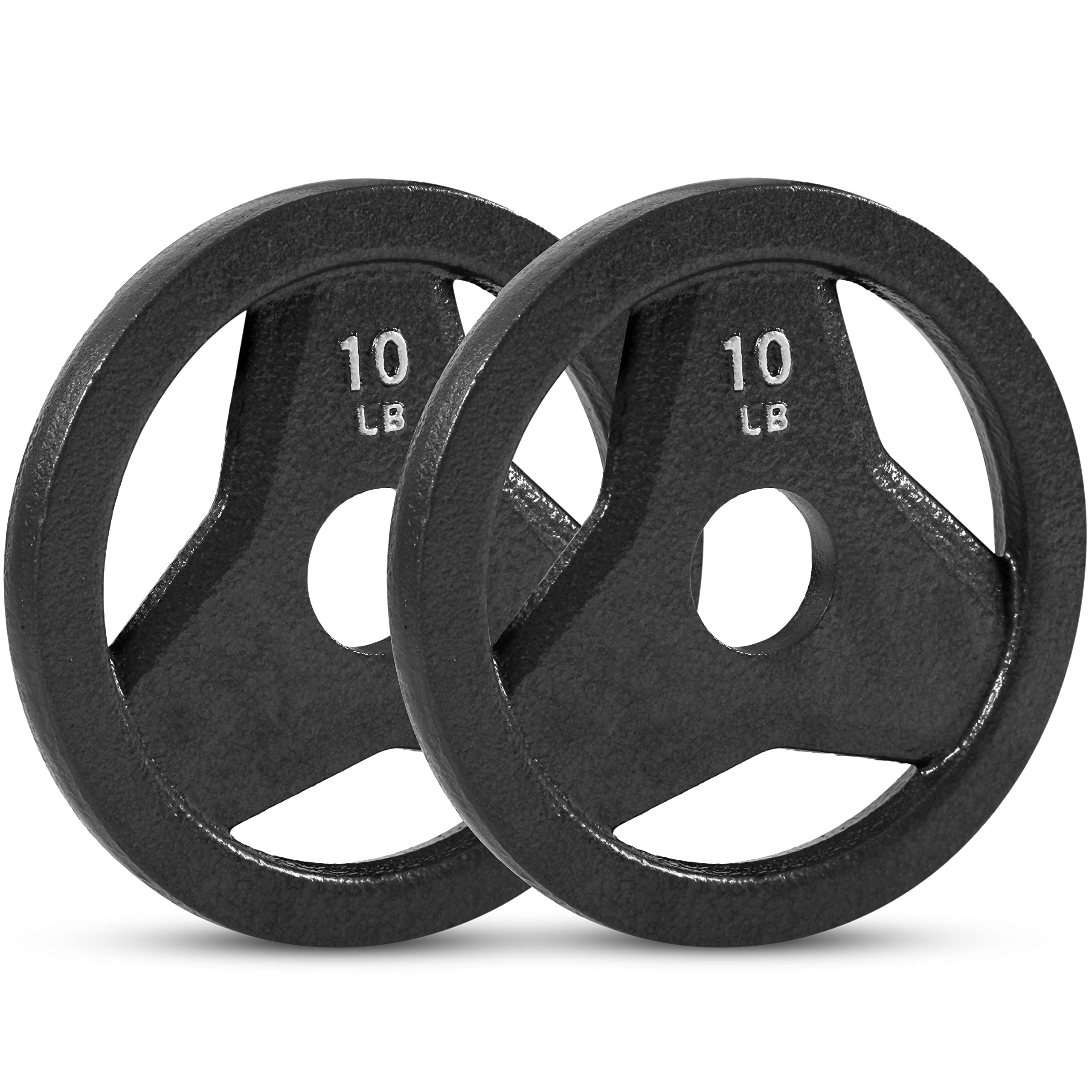 Photo 1 of **SIMILAR ITEM** Cast Iron Olympic 2-Inch Grip Plate for Barbell, 10 Pound Set of 2 Plates Iron Grip Plates for Weightlifting, Crossfit - 2” Weight Plate for Bodybuilding