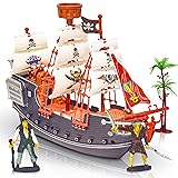 ArtCreativity 10 Inch Pirate Boat, Detailed Pirate