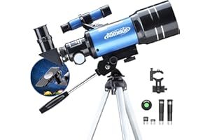 AOMEKIE Telescopes for Kids 2 Eyepieces 150X Telescopes for Astronomy Beginners Adults with Smartphone Adapter Moon Filter 3X Barlow 70mm Travel Telescope Astronomy for Kids