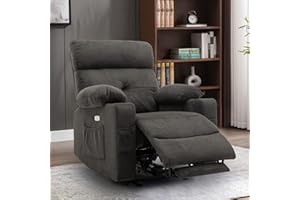 Consofa Power Recliner Chair for Adult, Electric Recliner Chairs with Extended Footrest, Reclining Sofa Chair with Cup Holder, USB Charging, Small Recliners for Small Spaces