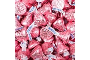 WH CANDY Pink Candy Kisses 1lb (approx. 100 pcs) - Milk Chocolate