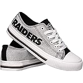 FOCO Las Vegas Raiders NFL Womens Glitter Low Top Canvas Shoes - 9