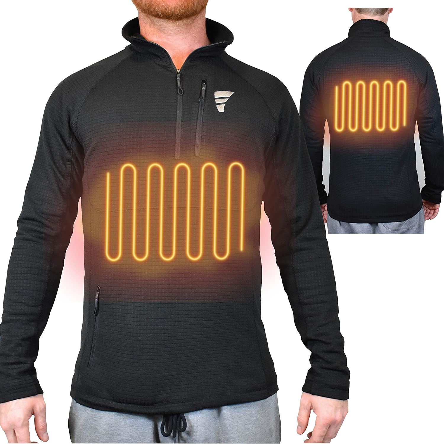 Heated Base Layer Shirt, 3 Heat settings, Battery Powered, MicroFleece