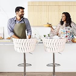 AWQM Velvet Bar Stool Set of 2, Counter Height